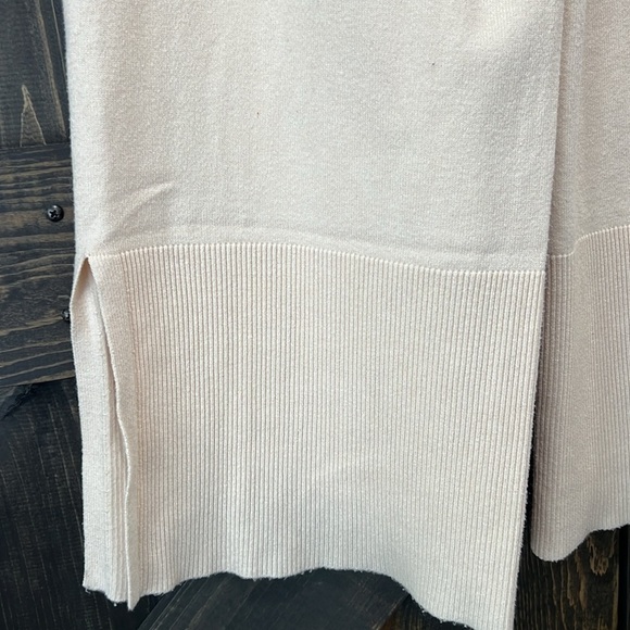 Wide Leg High Waist Pants‎ L Cream Ribbed Boho Stretch Sweatpants Drawstring - Picture 6 of 8